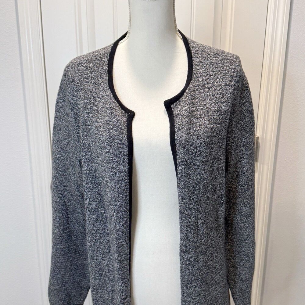 Talbots Plus Soft Cotton Blend Open Front Long Ca… - image 2